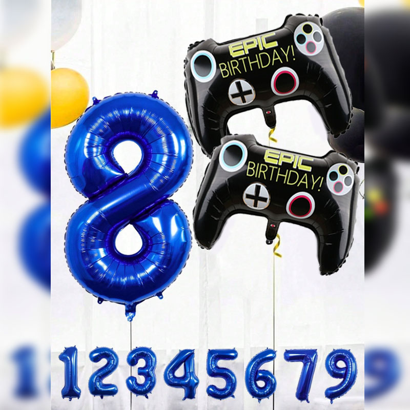 Gaming Accessories For Room - 3 ชิ้นวิดีโอเกม Party Supplies ชุดเด็กทารกวันเกิดตกแต่ง Happy