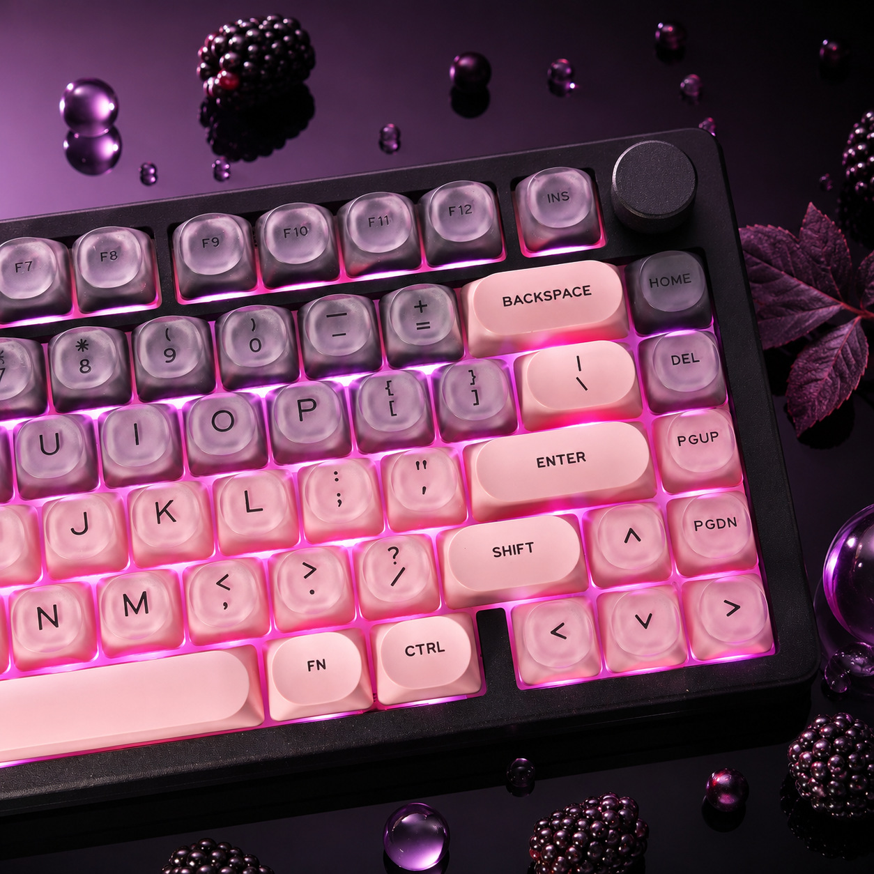 ชุดคีย์แคปคริสตัลไล่สีดำชมพู ส - Gaming Accessories Aesthetic บทวิจารณ์และราคา