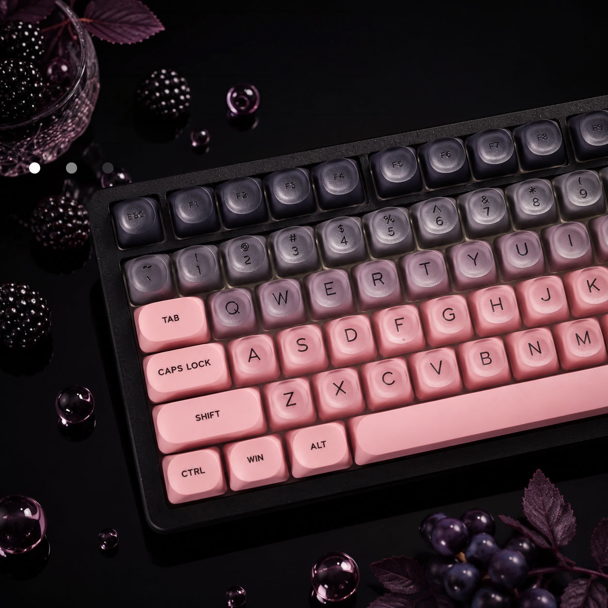 ชุดคีย์แคปคริสตัลไล่สีดำชมพู ส - Gaming Accessories Aesthetic บทวิจารณ์และราคา