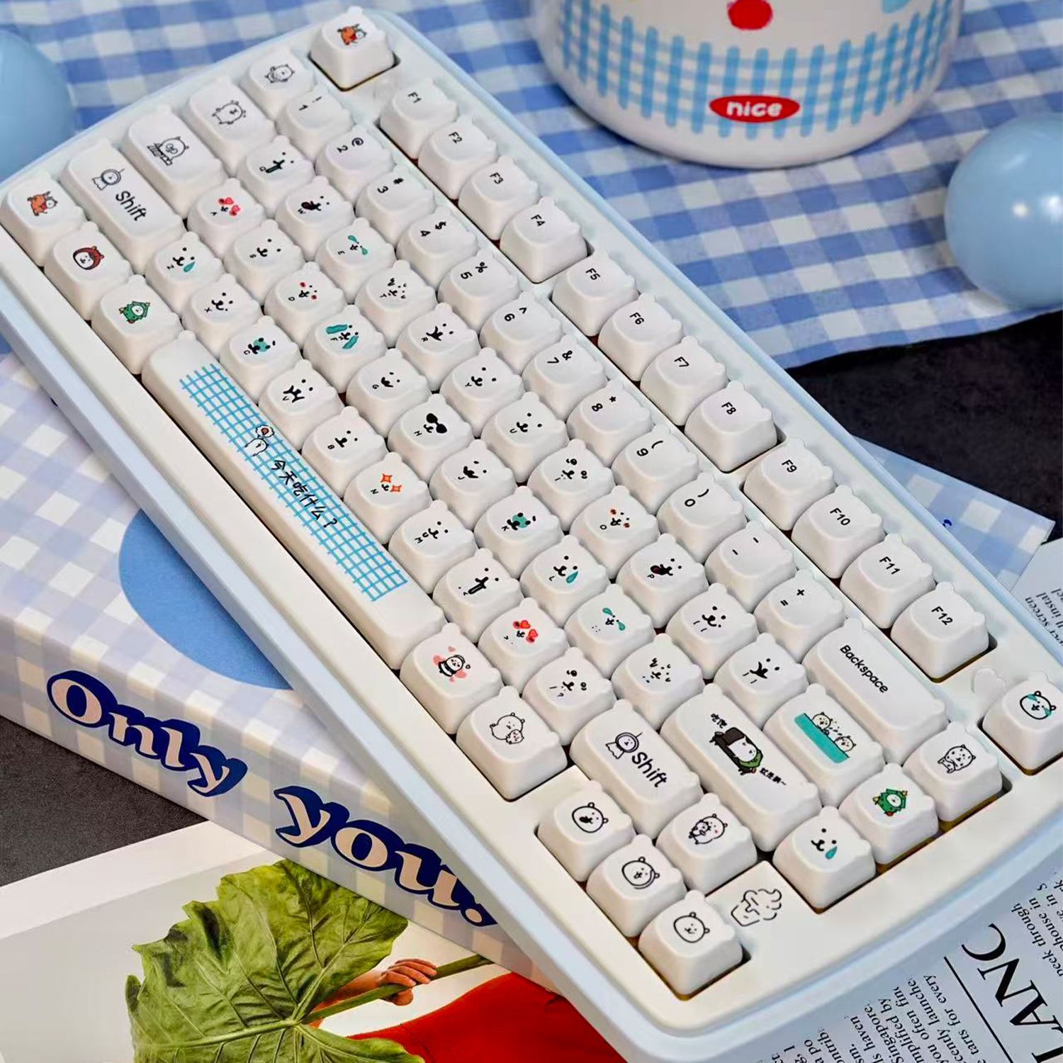 คีย์แคปการ์ตูนหมีน่ารักแบบ PBT - Gaming Accessories Aesthetic บทวิจารณ์และราคา