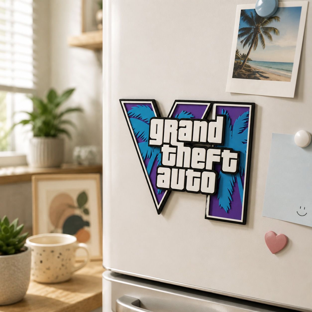 สติกเกอร์แม่เหล็กโลโก้ GTA6 พิ - Gaming Accessories For Room บทวิจารณ์และราคา