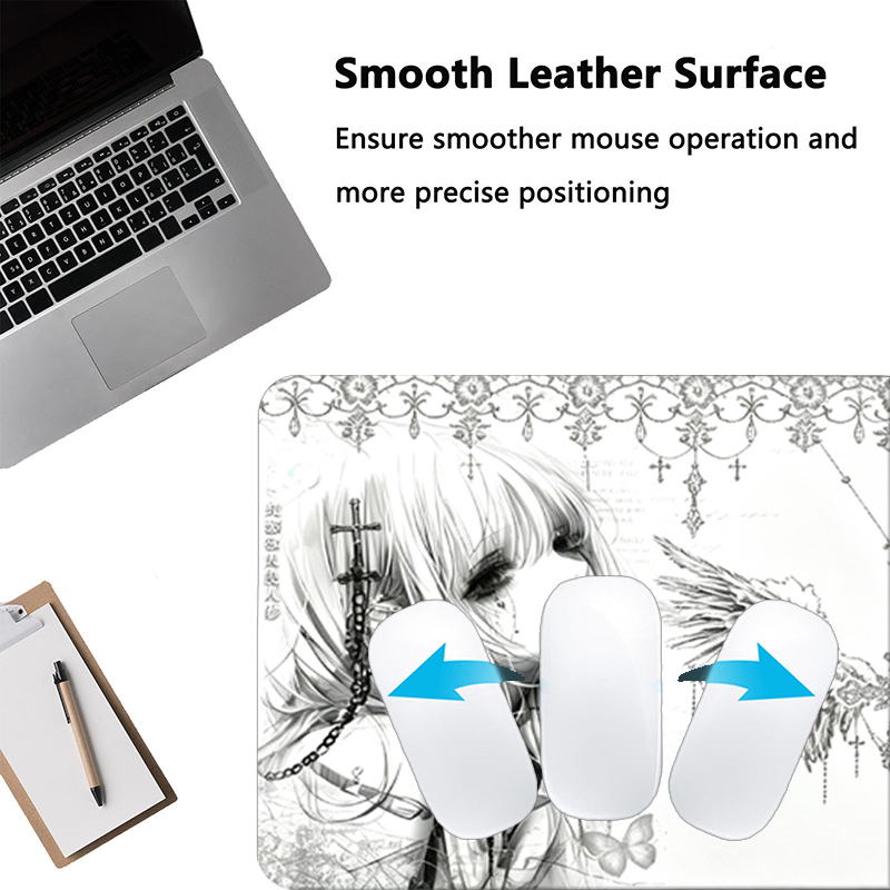แผ่นรองเมาส์หนังสีดำสีขาวอะนิเ - Gaming Accessories Aesthetic บทวิจารณ์และราคา