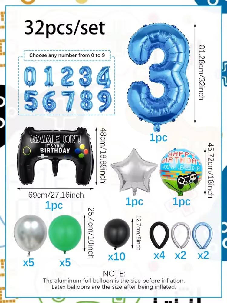 ชุดลูกโป่งธีมเกม 32 ชิ้น ชุดลู - Gaming Accessories For Room บทวิจารณ์และราคา